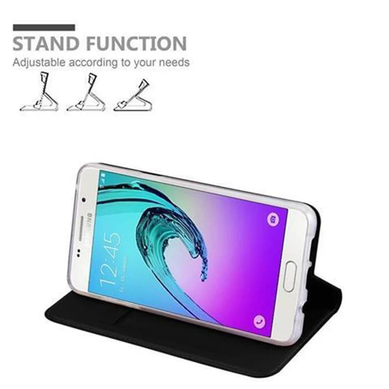 Cadorabo Hülle kompatibel mit Samsung Galaxy A3 2016 Schutzhülle mit Magnetverschluss, Standfunktion und Kartenfach