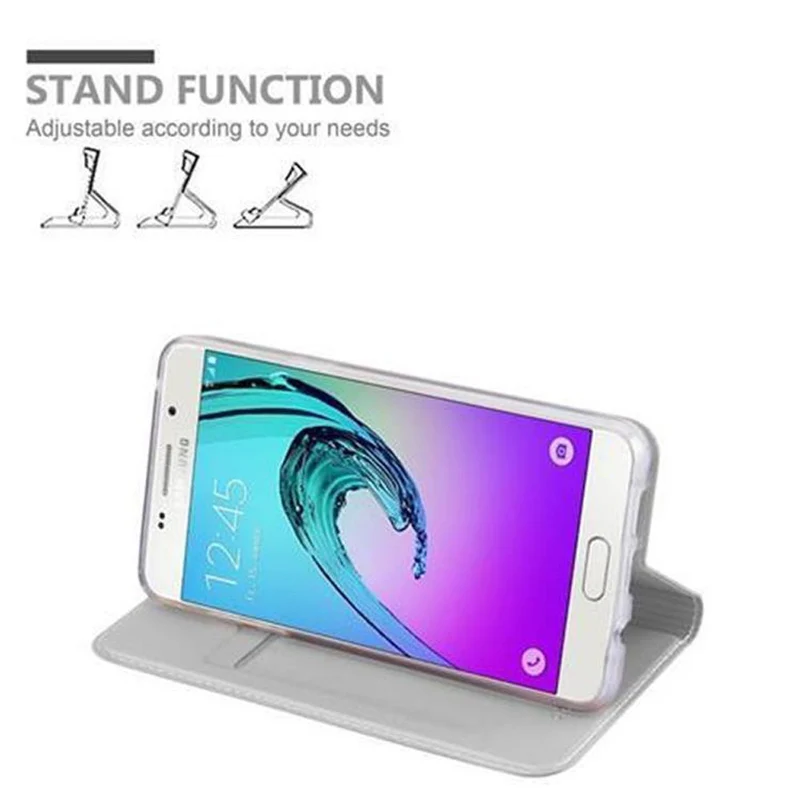 Cadorabo Hülle kompatibel mit Samsung Galaxy A3 2016 Schutzhülle mit Magnetverschluss, Standfunktion und Kartenfach