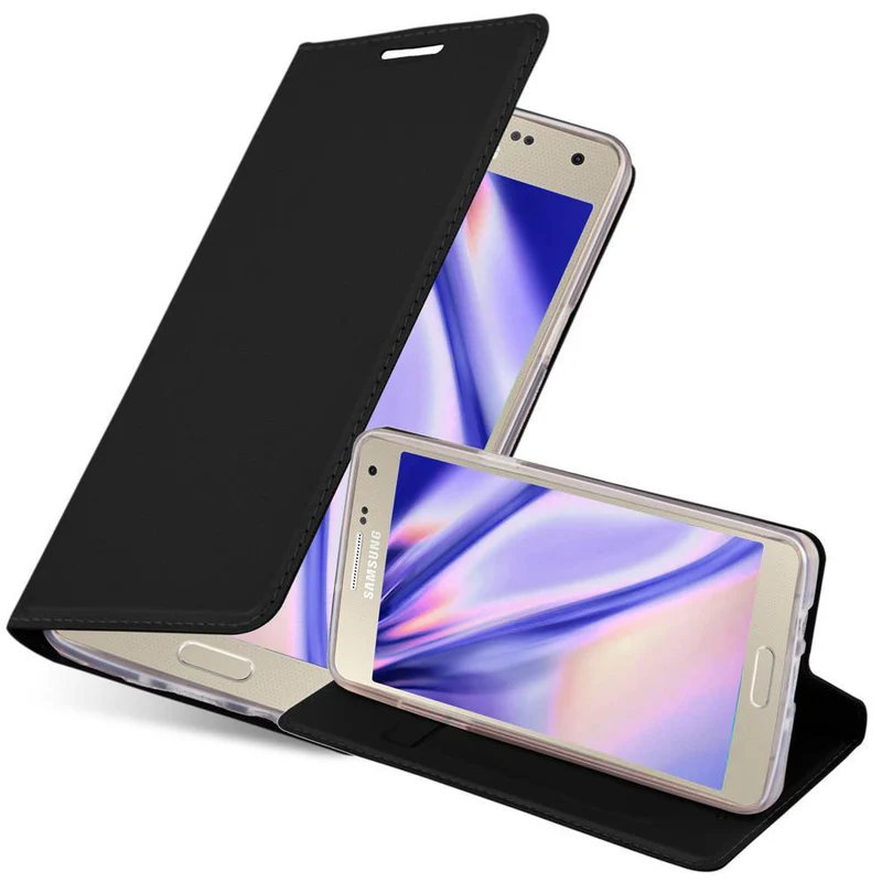 Cadorabo Hülle kompatibel mit Samsung Galaxy A3 2015 Schutzhülle mit Magnetverschluss, Standfunktion und Kartenfach