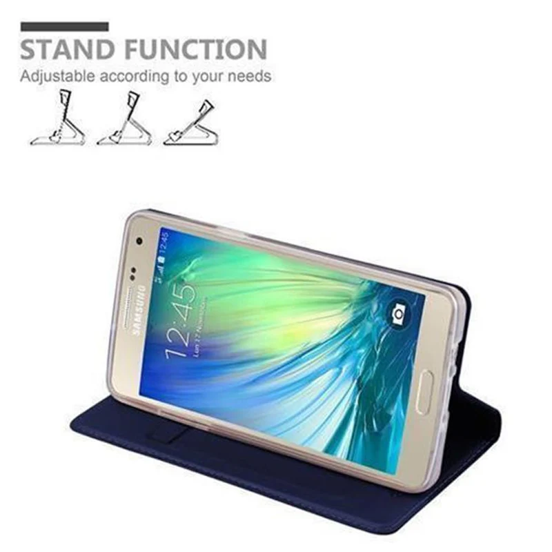 Cadorabo Hülle kompatibel mit Samsung Galaxy A3 2015 Schutzhülle mit Magnetverschluss, Standfunktion und Kartenfach