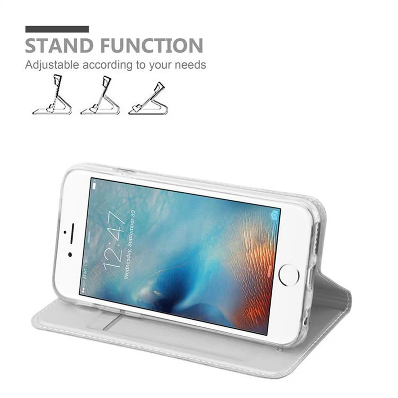 Cadorabo Hülle kompatibel mit Apple iPhone 6 / 6S Schutzhülle mit Magnetverschluss, Standfunktion und Kartenfach