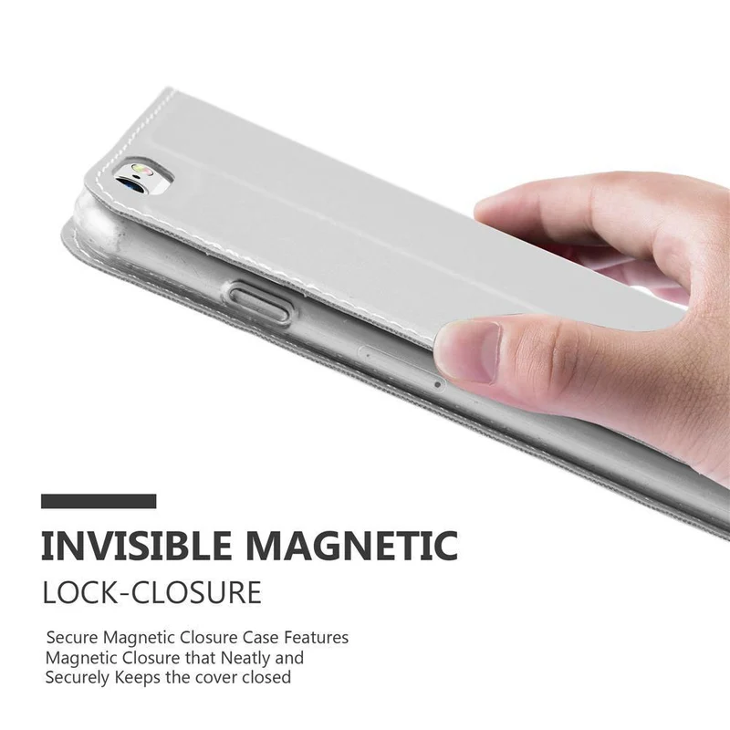 Cadorabo Hülle kompatibel mit Apple iPhone 6 / 6S Schutzhülle mit Magnetverschluss, Standfunktion und Kartenfach