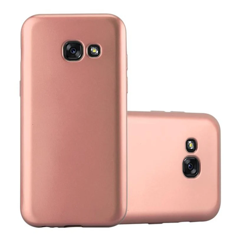 Cadorabo Hülle kompatibel mit Samsung Galaxy A3 2017 Hard Case Schutzhülle in Metall Optik gegen Kratzer und Stöße