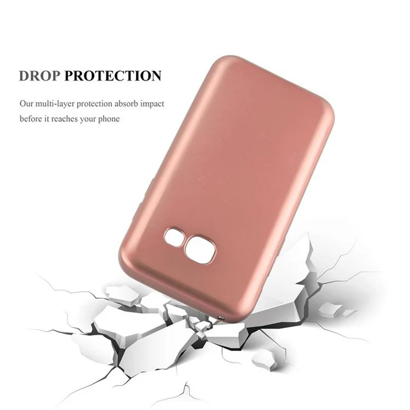 Cadorabo Hülle kompatibel mit Samsung Galaxy A3 2017 Hard Case Schutzhülle in Metall Optik gegen Kratzer und Stöße