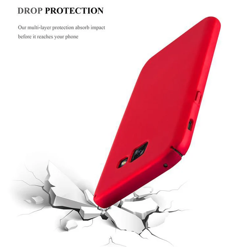 Cadorabo Hülle kompatibel mit Samsung Galaxy A3 2017 Hard Case Schutzhülle in Metall Optik gegen Kratzer und Stöße