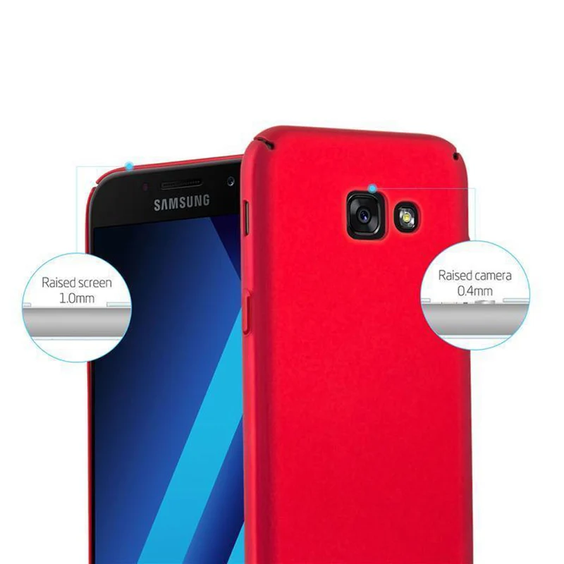 Cadorabo Hülle kompatibel mit Samsung Galaxy A3 2017 Hard Case Schutzhülle in Metall Optik gegen Kratzer und Stöße