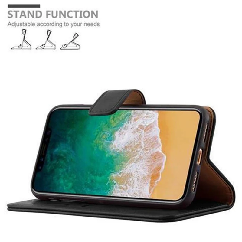Cadorabo Hülle kompatibel mit Apple iPhone X / XS Schutzhülle mit Magnetverschluss, Standfunktion und Kartenfach