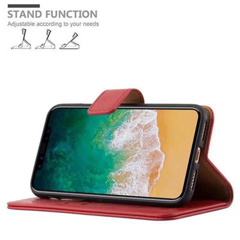 Cadorabo Hülle kompatibel mit Apple iPhone X / XS Schutzhülle mit Magnetverschluss, Standfunktion und Kartenfach
