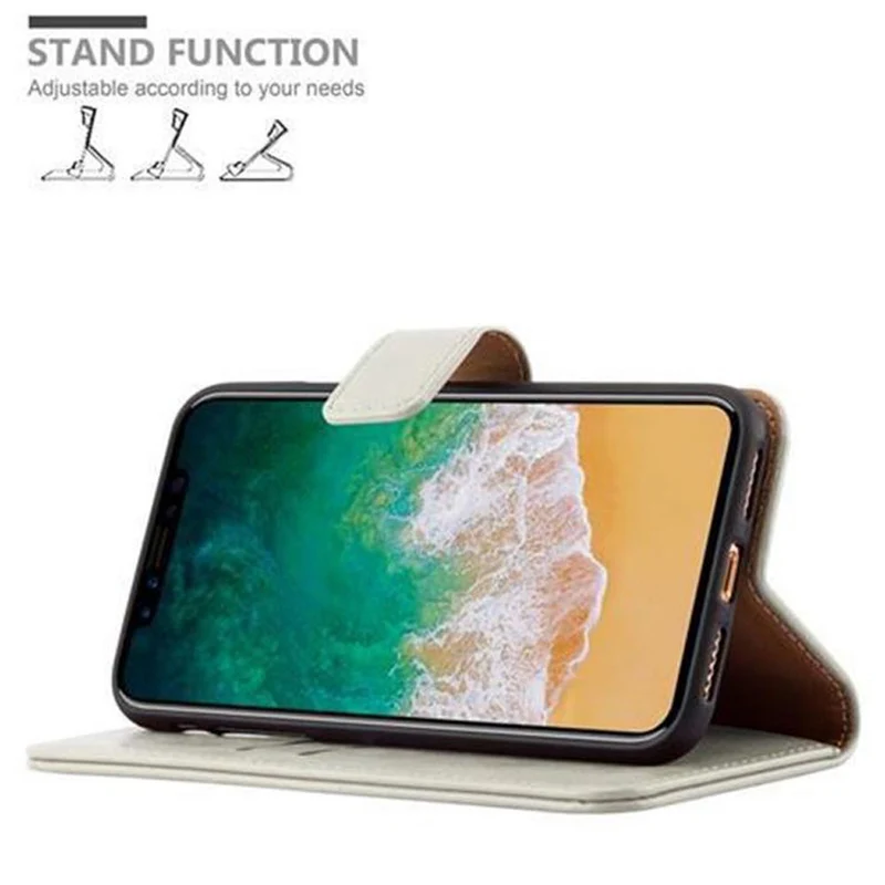 Cadorabo Hülle kompatibel mit Apple iPhone X / XS Schutzhülle mit Magnetverschluss, Standfunktion und Kartenfach