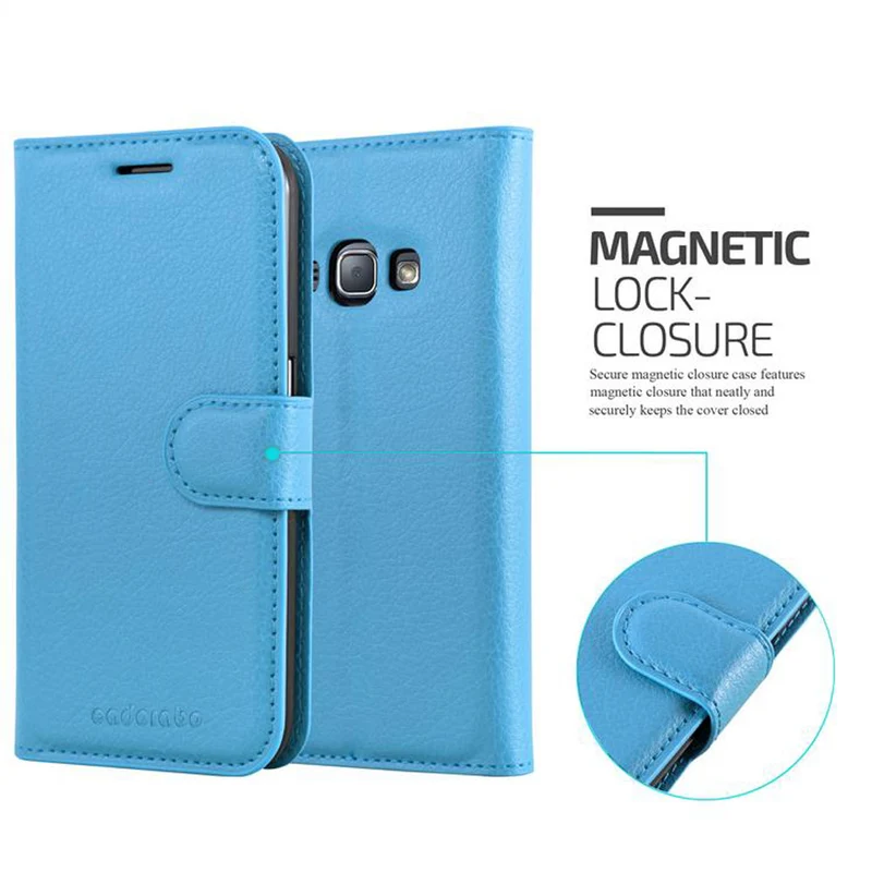 Cadorabo Hülle kompatibel mit Samsung Galaxy J1 2015 Schutzhülle mit Magnetverschluss, Standfunktion und Kartenfach