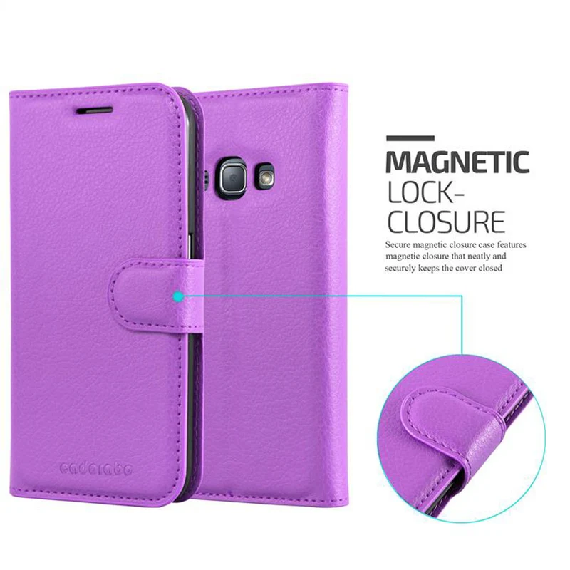 Cadorabo Hülle kompatibel mit Samsung Galaxy J1 2015 Schutzhülle mit Magnetverschluss, Standfunktion und Kartenfach
