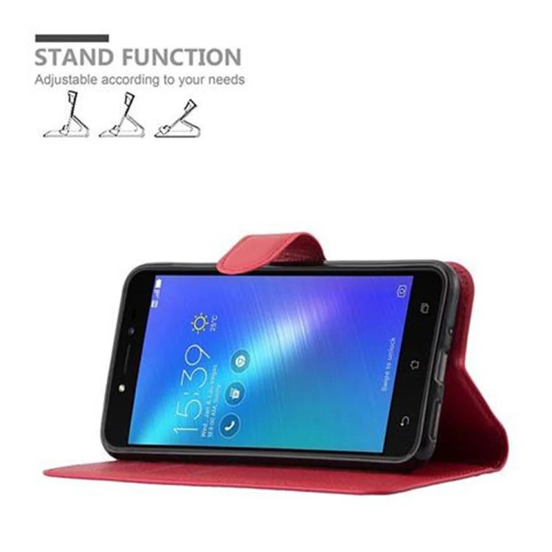Cadorabo Hülle kompatibel mit Asus ZenFone LIVE / 3 GO Schutzhülle mit Magnetverschluss, Standfunktion und Kartenfach