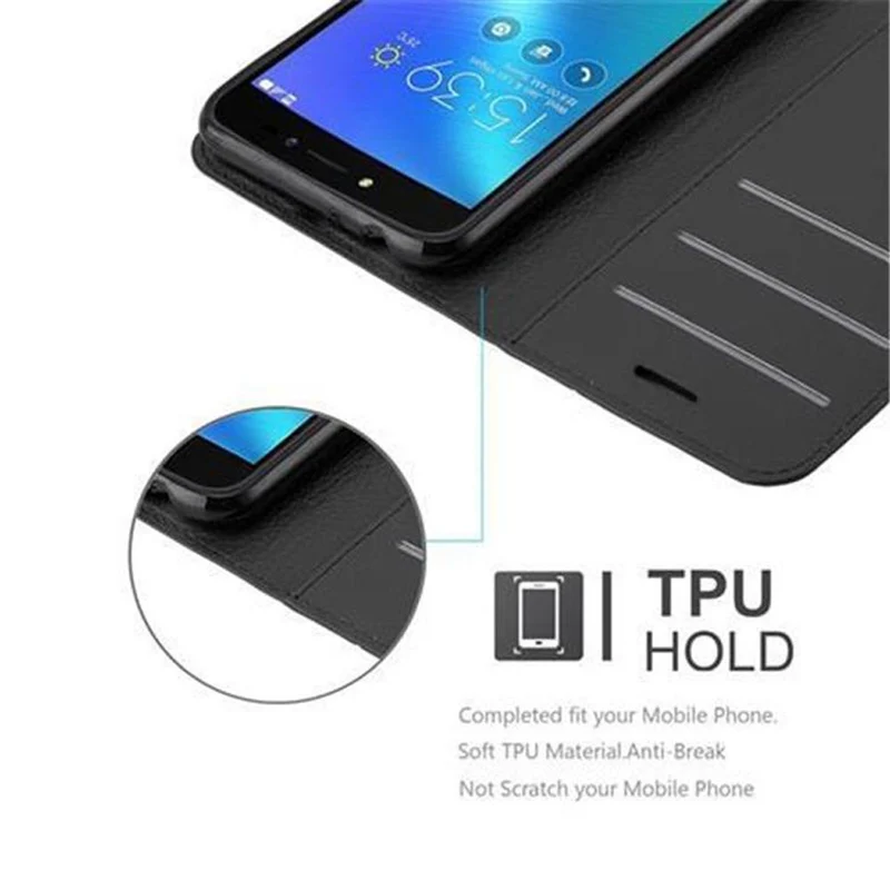 Cadorabo Hülle kompatibel mit Asus ZenFone LIVE / 3 GO Schutzhülle mit Magnetverschluss, Standfunktion und Kartenfach