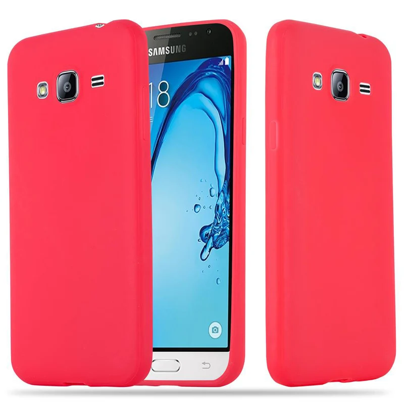 Cadorabo Hülle kompatibel mit Samsung Galaxy J3 2016 Schutzhülle aus flexiblem TPU Silikon