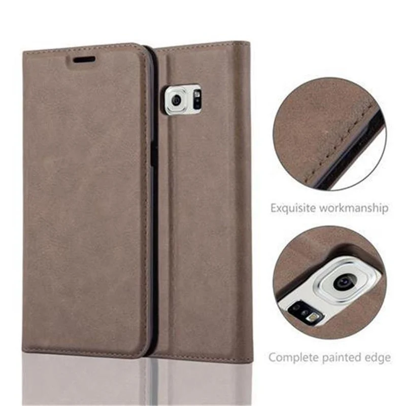 Cadorabo Hülle kompatibel mit Samsung Galaxy S6 EDGE PLUS Schutzhülle mit Magnetverschluss, Standfunktion und Kartenfach