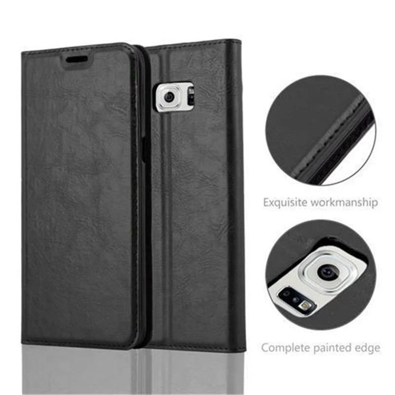 Cadorabo Hülle kompatibel mit Samsung Galaxy S6 EDGE PLUS Schutzhülle mit Magnetverschluss, Standfunktion und Kartenfach