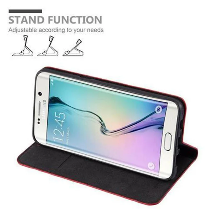 Cadorabo Hülle kompatibel mit Samsung Galaxy S6 EDGE PLUS Schutzhülle mit Magnetverschluss, Standfunktion und Kartenfach