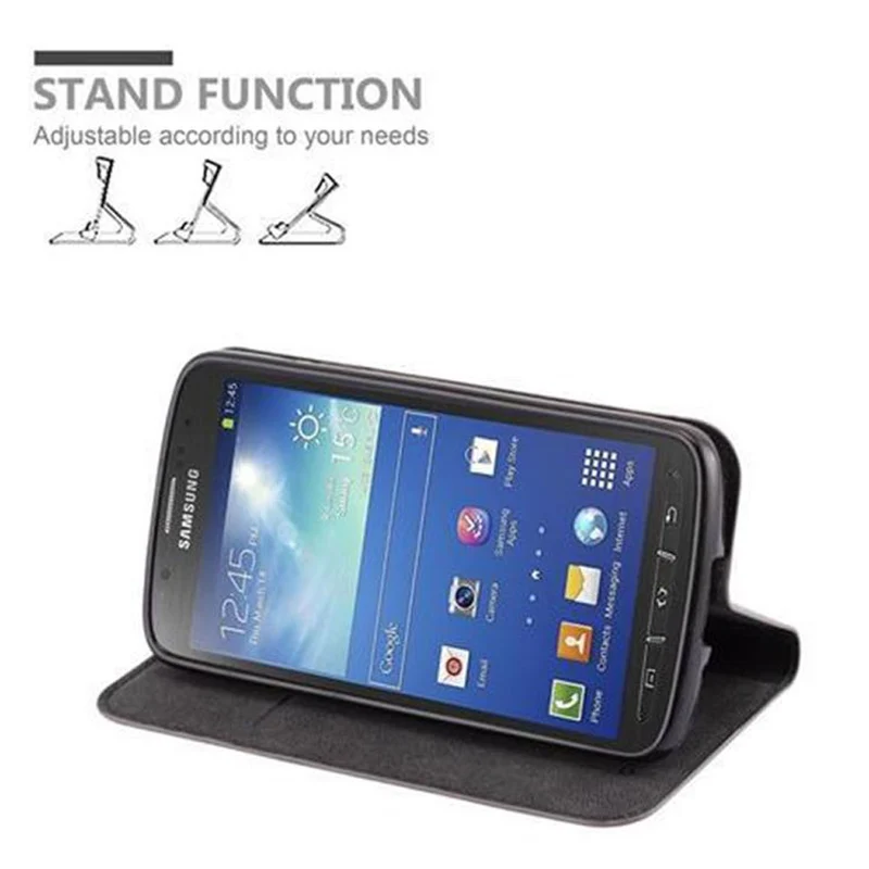 Cadorabo Hülle kompatibel mit Samsung Galaxy S4 ACTIVE Schutzhülle mit Magnetverschluss, Standfunktion und Kartenfach