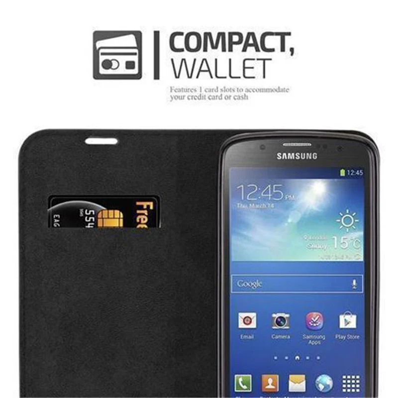 Cadorabo Hülle kompatibel mit Samsung Galaxy S4 ACTIVE Schutzhülle mit Magnetverschluss, Standfunktion und Kartenfach