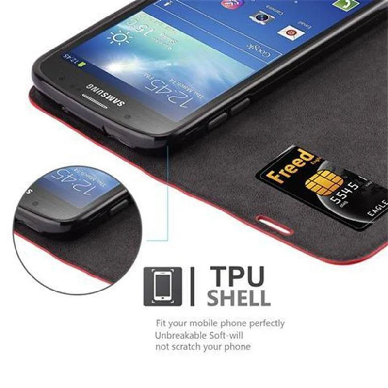 Cadorabo Hülle kompatibel mit Samsung Galaxy S4 ACTIVE Schutzhülle mit Magnetverschluss, Standfunktion und Kartenfach
