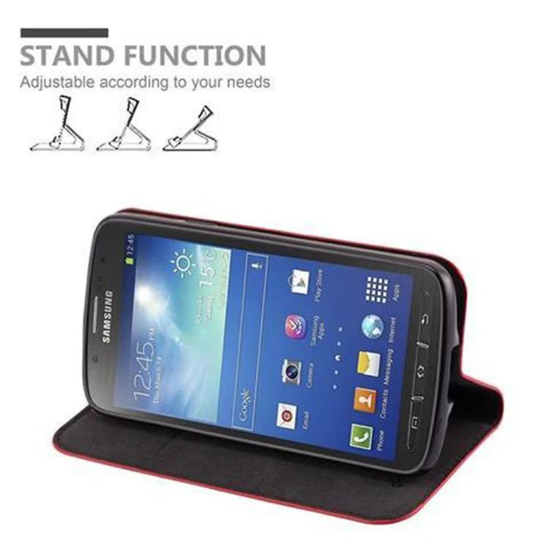 Cadorabo Hülle kompatibel mit Samsung Galaxy S4 ACTIVE Schutzhülle mit Magnetverschluss, Standfunktion und Kartenfach
