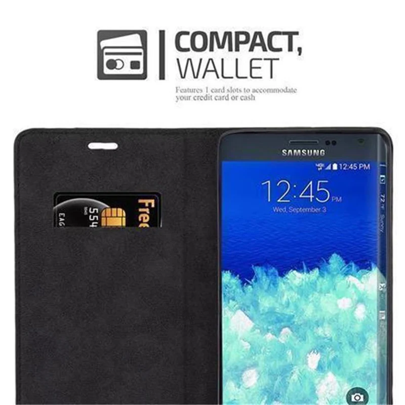 Cadorabo Hülle kompatibel mit Samsung Galaxy NOTE EDGE Schutzhülle mit Magnetverschluss, Standfunktion und Kartenfach