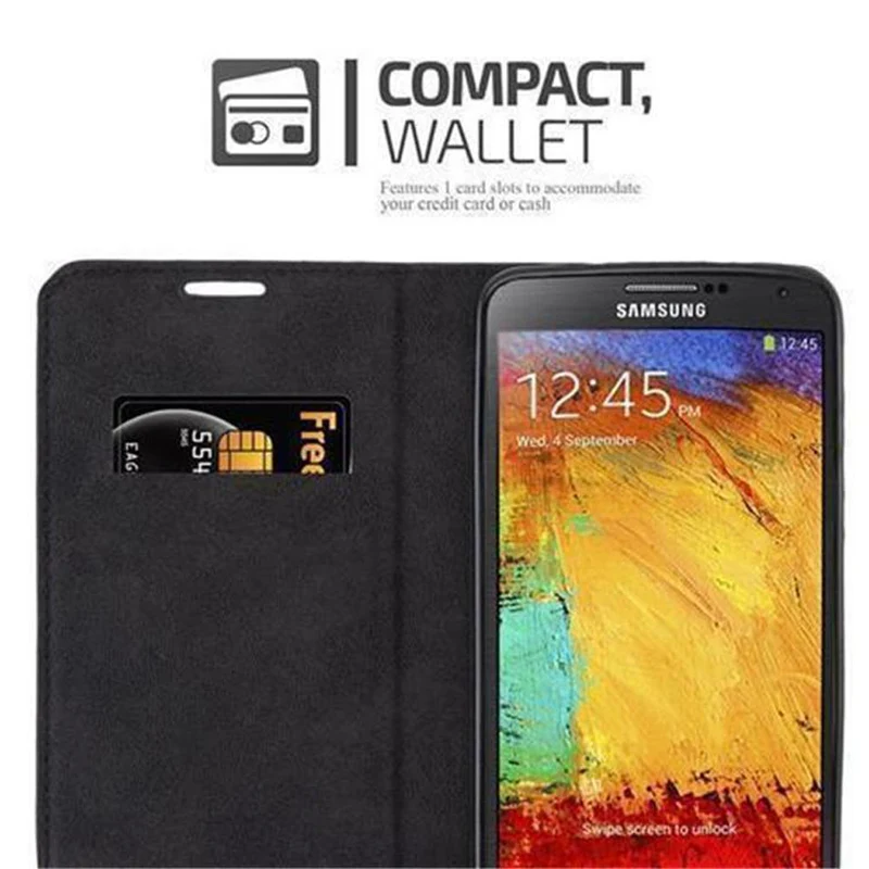 Cadorabo Hülle kompatibel mit Samsung Galaxy NOTE 3 NEO Schutzhülle mit Magnetverschluss, Standfunktion und Kartenfach