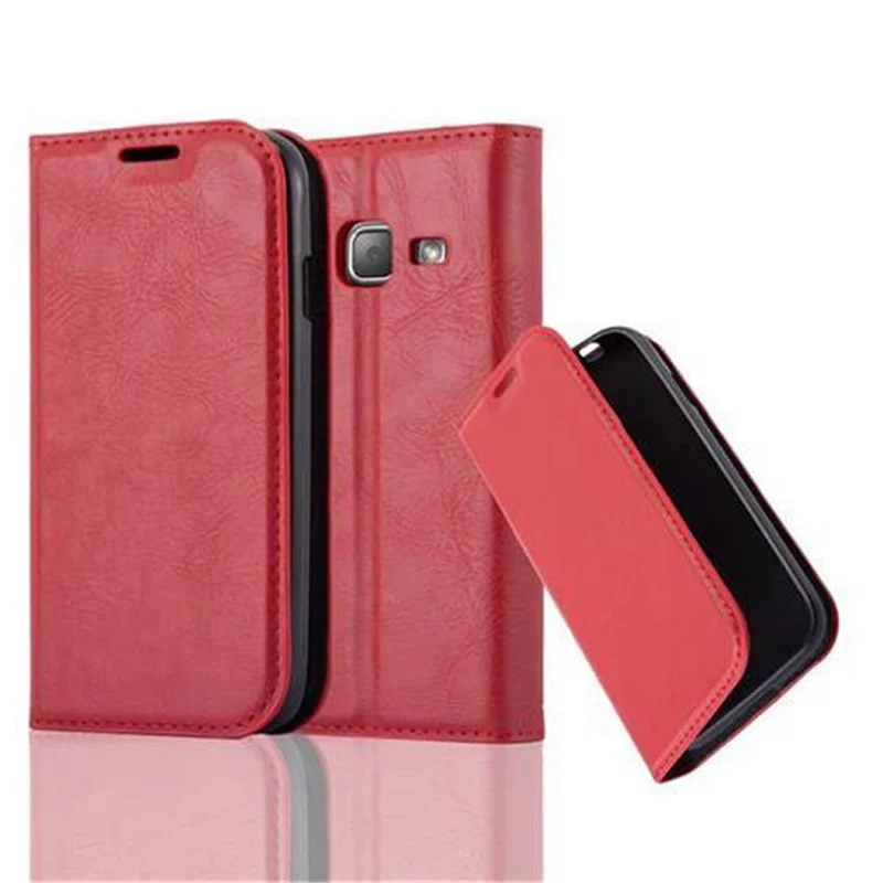 Cadorabo Hülle kompatibel mit Samsung Galaxy J1 MINI Schutzhülle mit Magnetverschluss, Standfunktion und Kartenfach