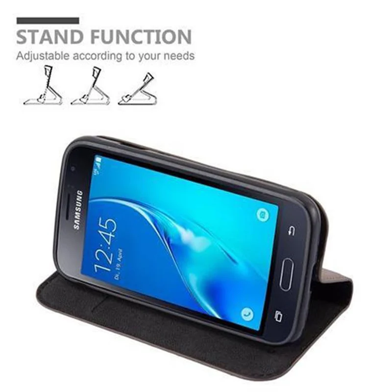 Cadorabo Hülle kompatibel mit Samsung Galaxy J1 MINI Schutzhülle mit Magnetverschluss, Standfunktion und Kartenfach