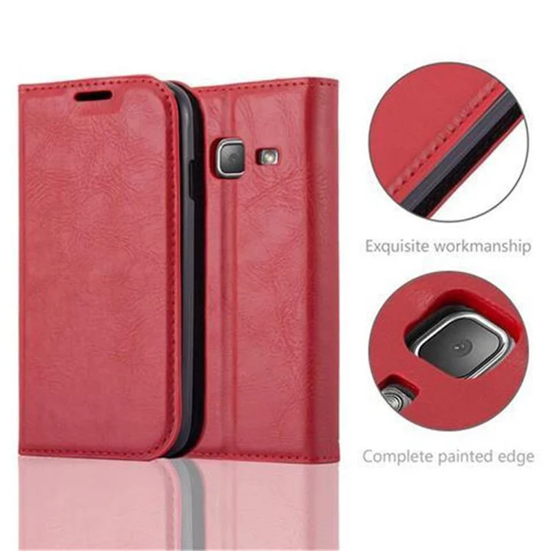 Cadorabo Hülle kompatibel mit Samsung Galaxy J1 MINI Schutzhülle mit Magnetverschluss, Standfunktion und Kartenfach