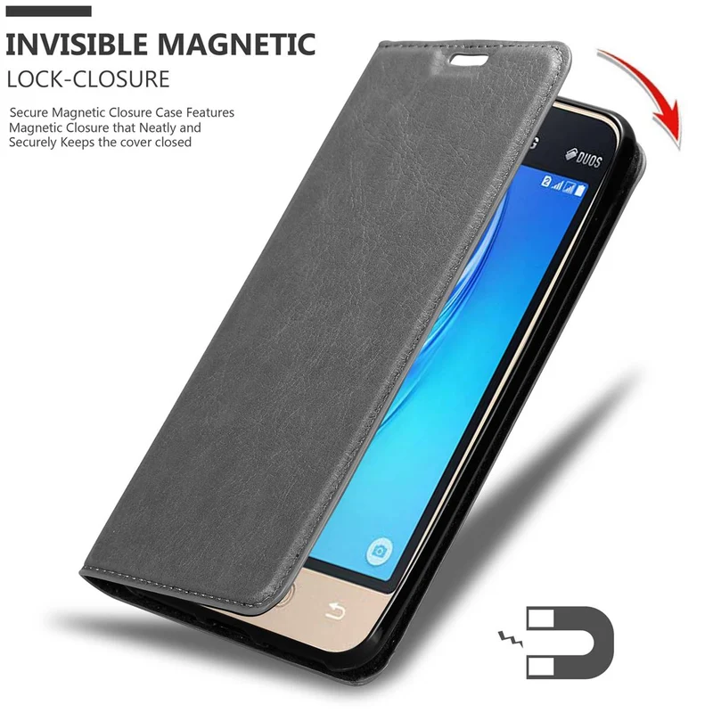 Cadorabo Hülle kompatibel mit Samsung Galaxy J1 MINI Schutzhülle mit Magnetverschluss, Standfunktion und Kartenfach