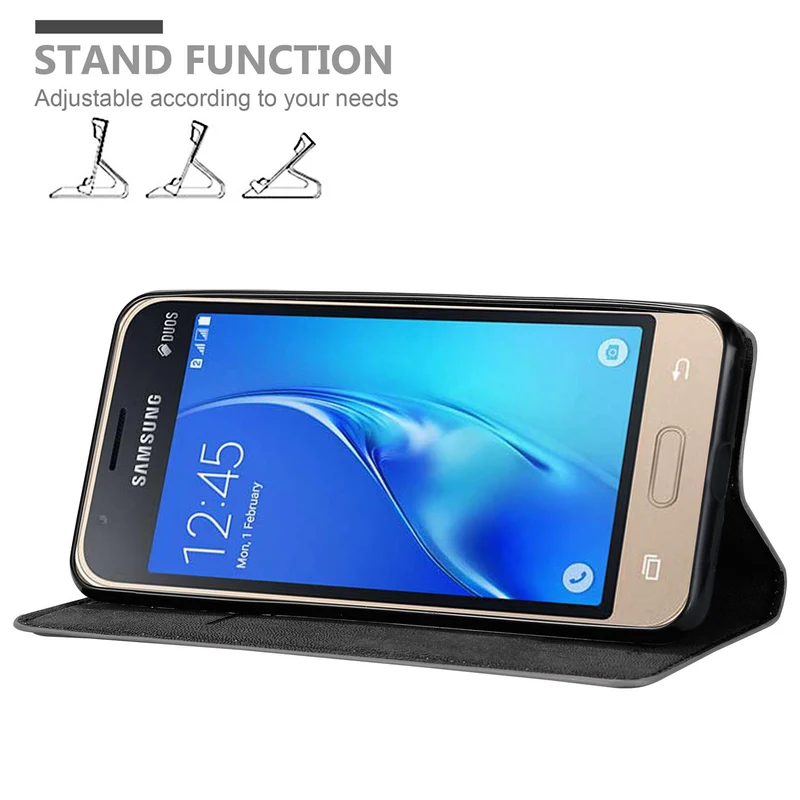 Cadorabo Hülle kompatibel mit Samsung Galaxy J1 MINI Schutzhülle mit Magnetverschluss, Standfunktion und Kartenfach