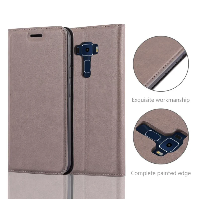 Cadorabo Hülle kompatibel mit Asus ZenFone 3 (5.5 Zoll) Schutzhülle mit Magnetverschluss, Standfunktion und Kartenfach