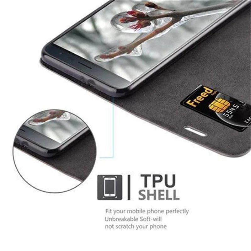 Cadorabo Hülle kompatibel mit Asus ZenFone 3 (5.5 Zoll) Schutzhülle mit Magnetverschluss, Standfunktion und Kartenfach