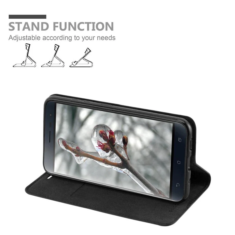 Cadorabo Hülle kompatibel mit Asus ZenFone 3 (5.5 Zoll) Schutzhülle mit Magnetverschluss, Standfunktion und Kartenfach