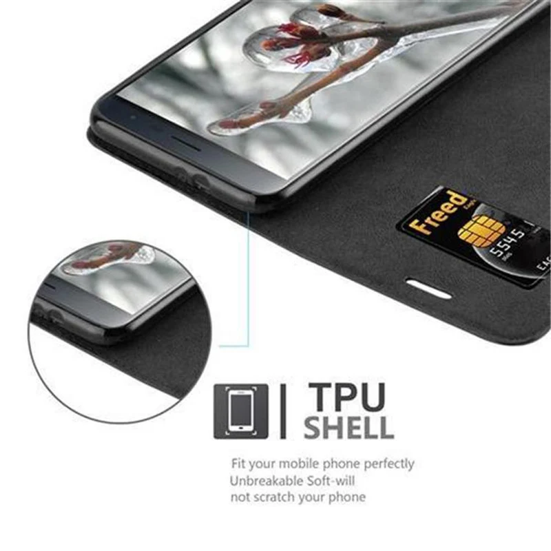 Cadorabo Hülle kompatibel mit Asus ZenFone 3 (5.5 Zoll) Schutzhülle mit Magnetverschluss, Standfunktion und Kartenfach