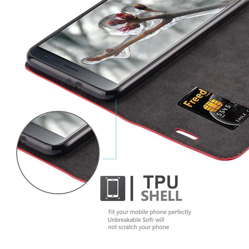 Cadorabo Hülle kompatibel mit Asus ZenFone 3 (5.5 Zoll) Schutzhülle mit Magnetverschluss, Standfunktion und Kartenfach