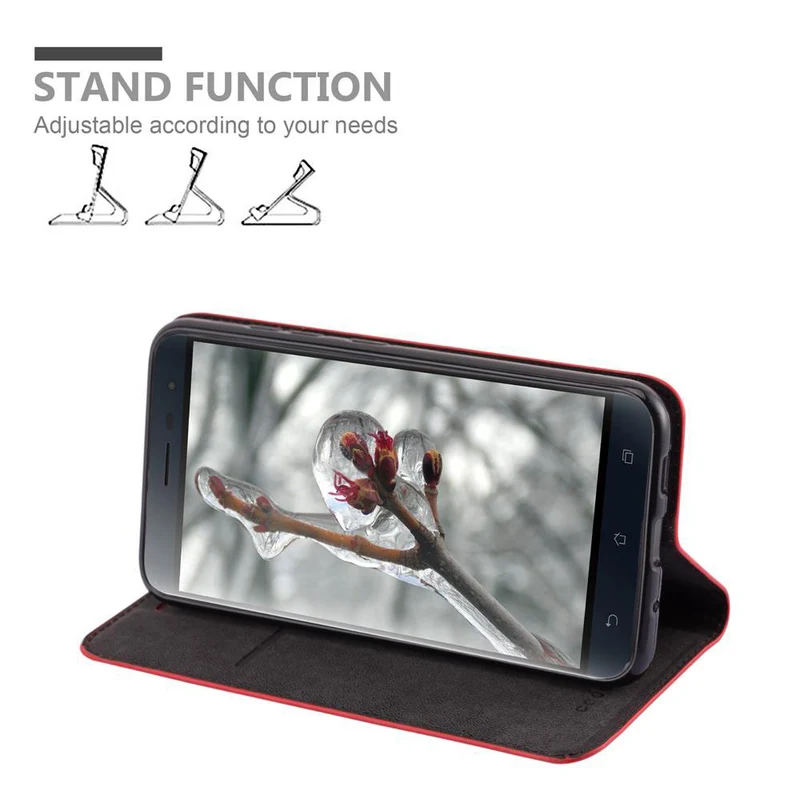 Cadorabo Hülle kompatibel mit Asus ZenFone 3 (5.5 Zoll) Schutzhülle mit Magnetverschluss, Standfunktion und Kartenfach
