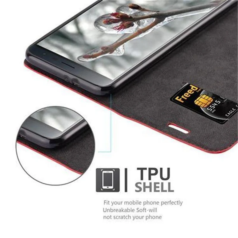 Cadorabo Hülle kompatibel mit Asus ZenFone 3 (5.5 Zoll) Schutzhülle mit Magnetverschluss, Standfunktion und Kartenfach