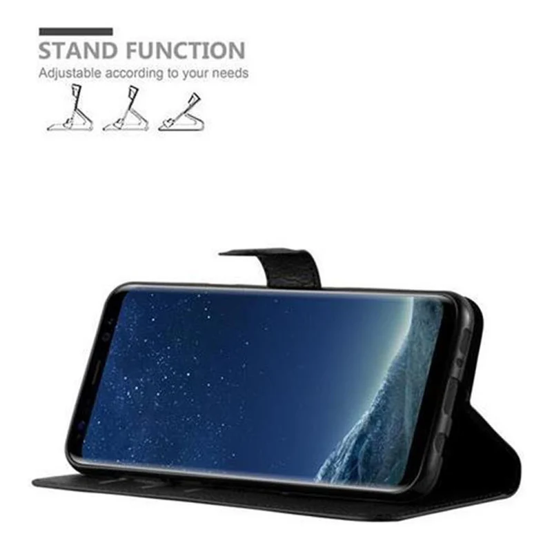 Cadorabo Hülle kompatibel mit Samsung Galaxy S8 Schutzhülle mit Magnetverschluss, Standfunktion und Kartenfach