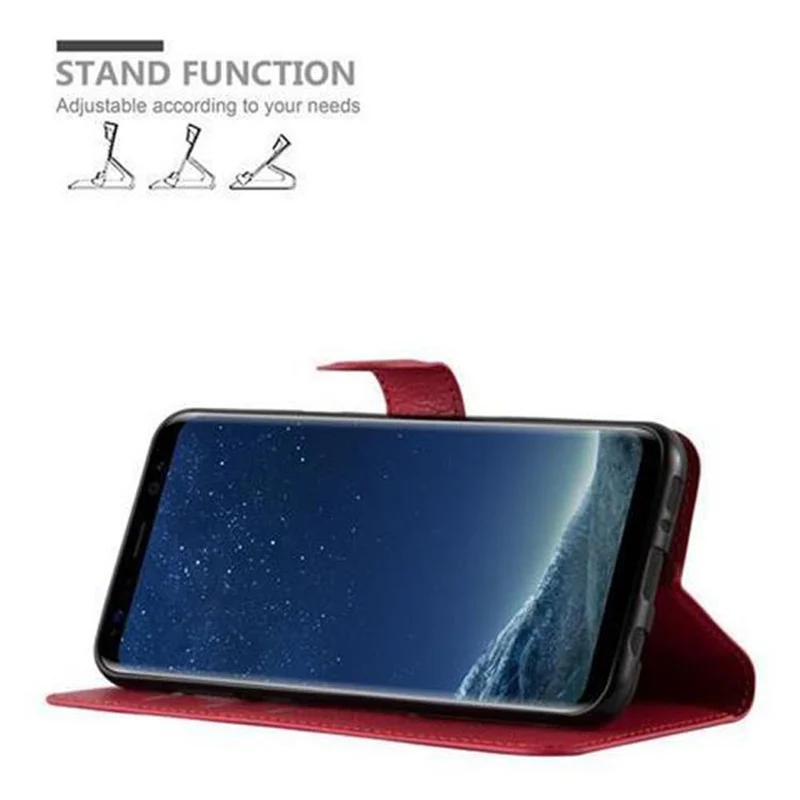 Cadorabo Hülle kompatibel mit Samsung Galaxy S8 Schutzhülle mit Magnetverschluss, Standfunktion und Kartenfach