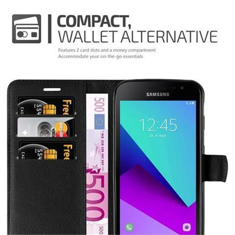 Cadorabo Hülle kompatibel mit Samsung Galaxy XCover 4 / XCover 4s Schutzhülle mit Magnetverschluss, Standfunktion und Kartenfach