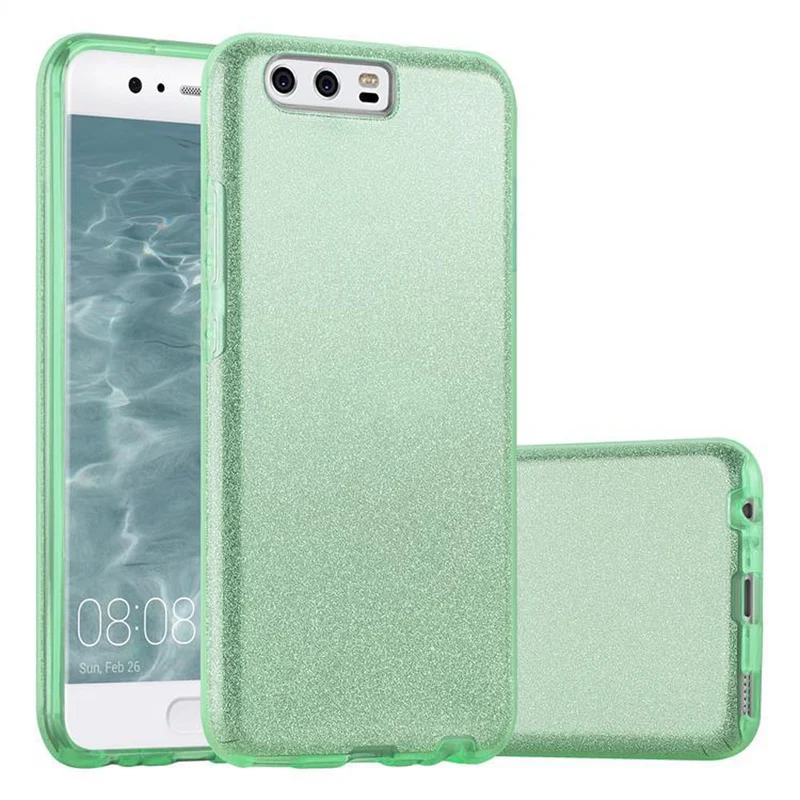 Cadorabo Hülle kompatibel mit Huawei P10 TPU Silikon und Hard Case Schutzhülle im Glitzer Design