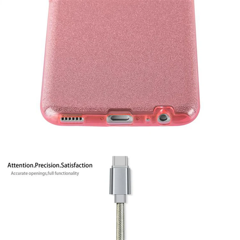Cadorabo Hülle kompatibel mit Huawei P10 TPU Silikon und Hard Case Schutzhülle im Glitzer Design