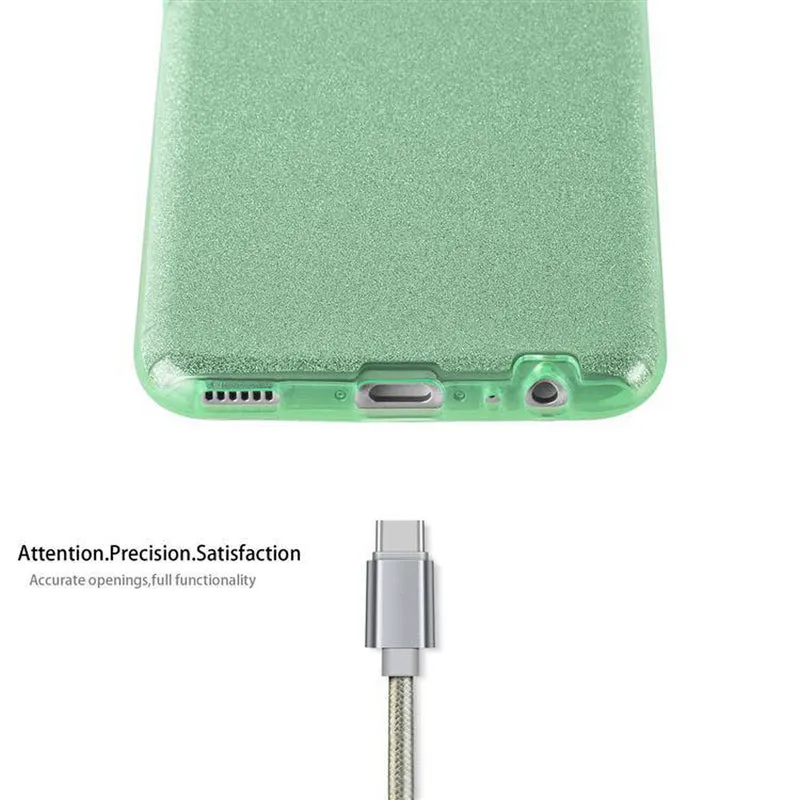 Cadorabo Hülle kompatibel mit Huawei P10 TPU Silikon und Hard Case Schutzhülle im Glitzer Design
