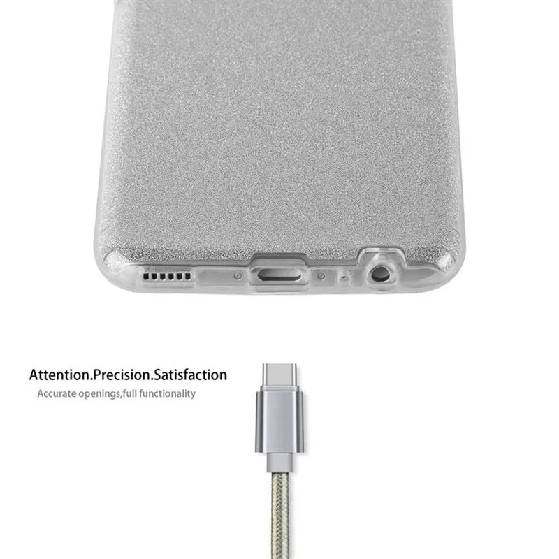 Cadorabo Hülle kompatibel mit Huawei P10 TPU Silikon und Hard Case Schutzhülle im Glitzer Design