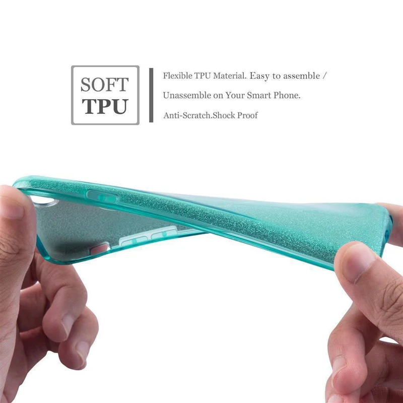Cadorabo Hülle kompatibel mit Samsung Galaxy A5 2017 TPU Silikon und Hard Case Schutzhülle im Glitzer Design