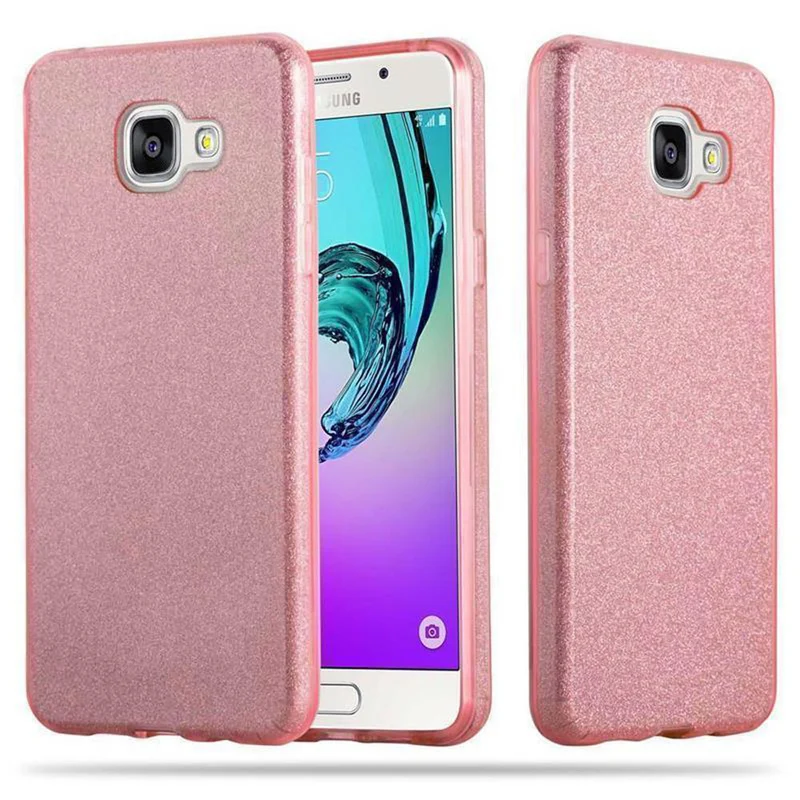 Cadorabo Hülle kompatibel mit Samsung Galaxy A3 2017 TPU Silikon und Hard Case Schutzhülle im Glitzer Design