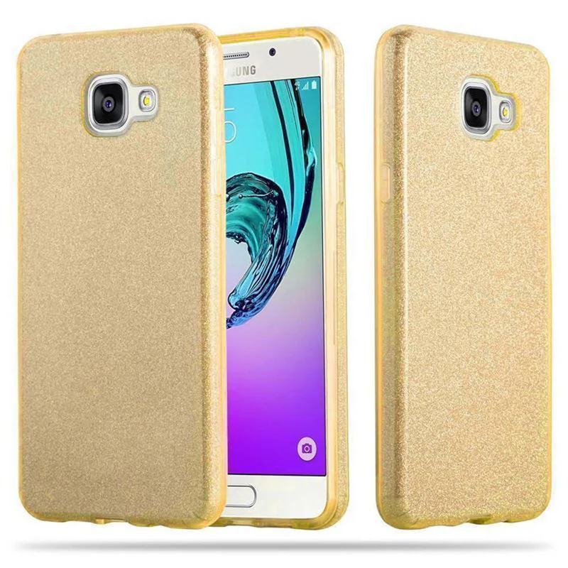 Cadorabo Hülle kompatibel mit Samsung Galaxy A3 2017 TPU Silikon und Hard Case Schutzhülle im Glitzer Design