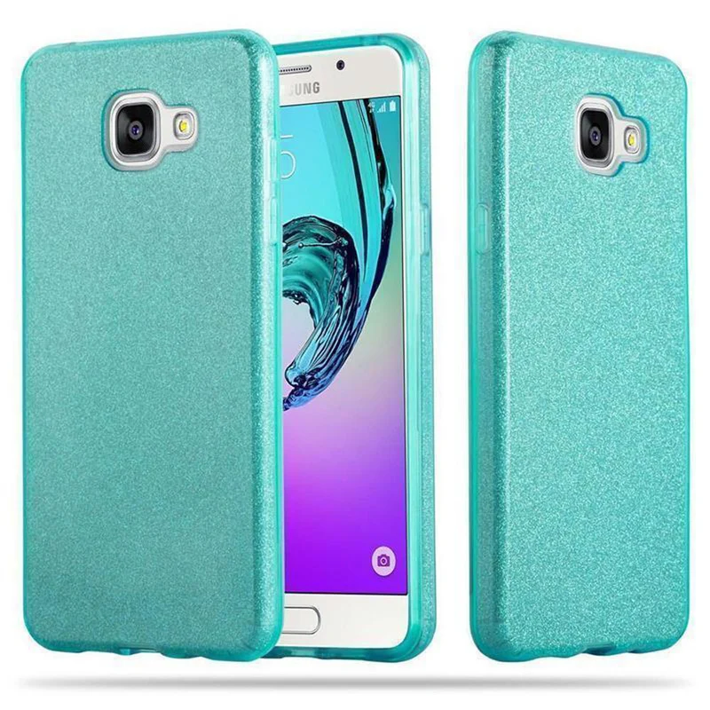 Cadorabo Hülle kompatibel mit Samsung Galaxy A3 2017 TPU Silikon und Hard Case Schutzhülle im Glitzer Design